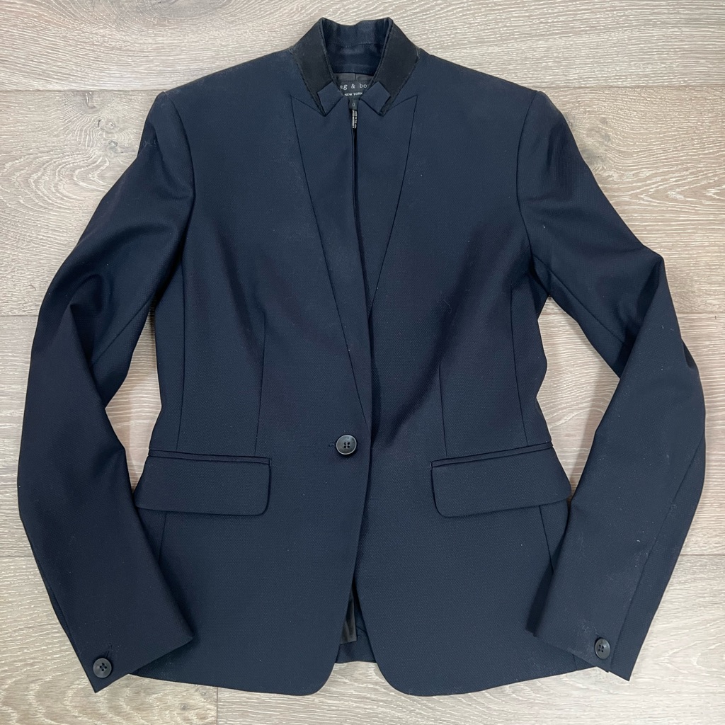 Rag & Bone Leather Trim Archer Blazer